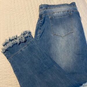 Coco + Carmen Light Blue Frayed Hem Jeans